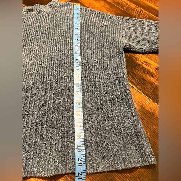 Peruvian Connection Textured Knit Sweater Women’s M Long Sleeve Dusty Blue Pima - Picture 8 of 11